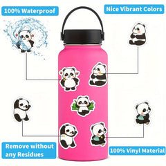 50pcs Cute Panda Vinyl Waterproof Stickers for Laptop Waterbottle Phone