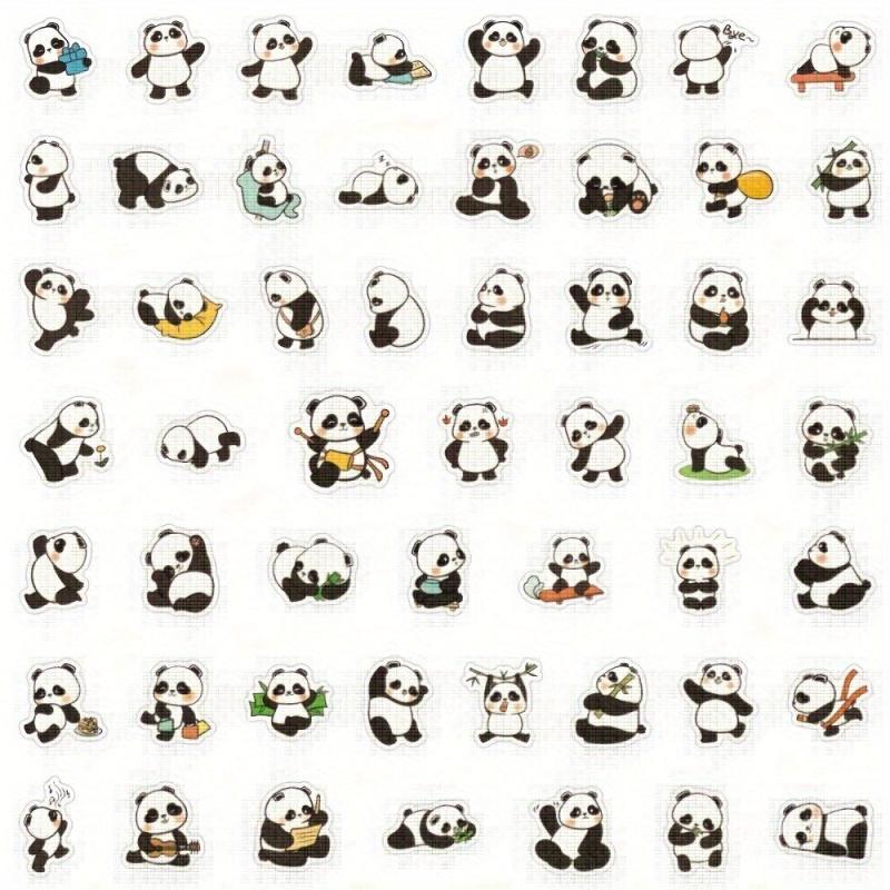 50pcs Cute Panda Vinyl Waterproof Stickers for Laptop Waterbottle Phone