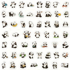 50pcs Cute Panda Vinyl Waterproof Stickers for Laptop Waterbottle Phone