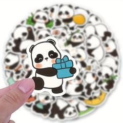 50pcs Cute Panda Vinyl Waterproof Stickers for Laptop Waterbottle Phone