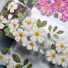 2M PET Tape 3D Rosa Flower Stickers For Diaries - DIY Journal Decorations