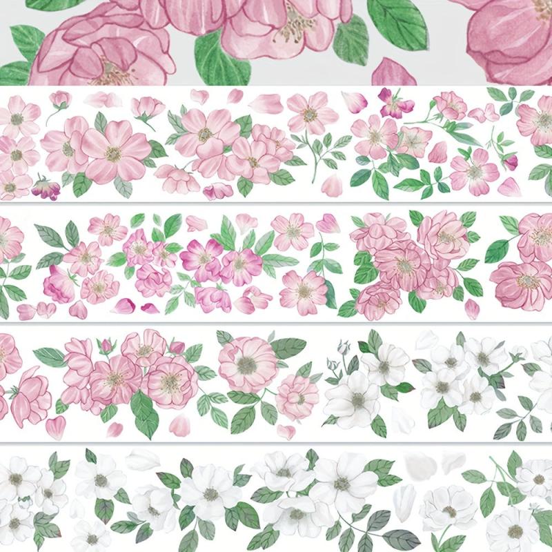2M PET Tape 3D Rosa Flower Stickers For Diaries - DIY Journal Decorations