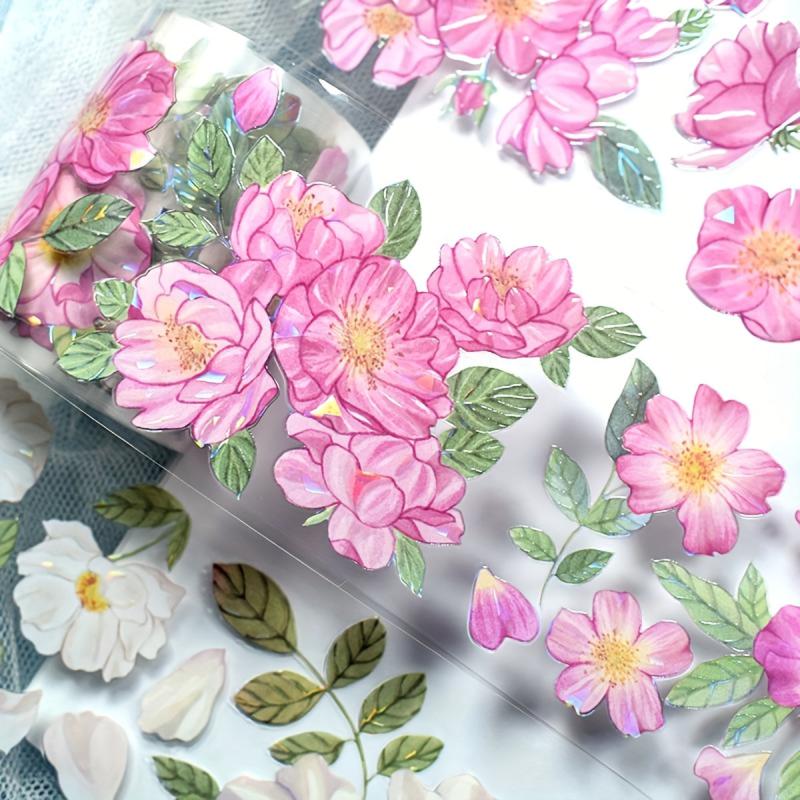 2M PET Tape 3D Rosa Flower Stickers For Diaries - DIY Journal Decorations