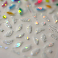 Japanese Three-dimensional Nail Stickers Frosted Transparent Adhesive Nail Art