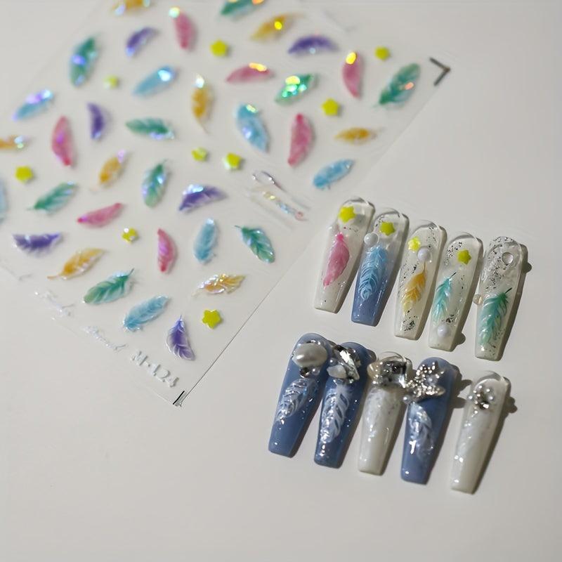 Japanese Three-dimensional Nail Stickers Frosted Transparent Adhesive Nail Art