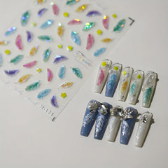 Japanese Three-dimensional Nail Stickers Frosted Transparent Adhesive Nail Art