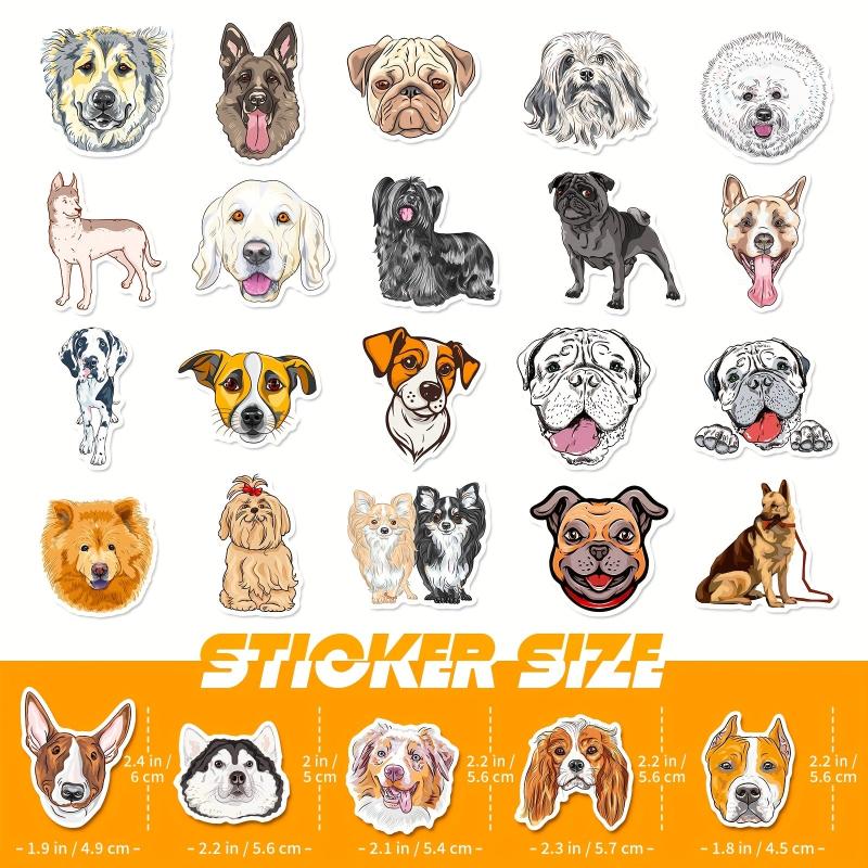 50pcs Cute Dog Waterproof Stickers Decals for Water Bottle Laptop Phone Case