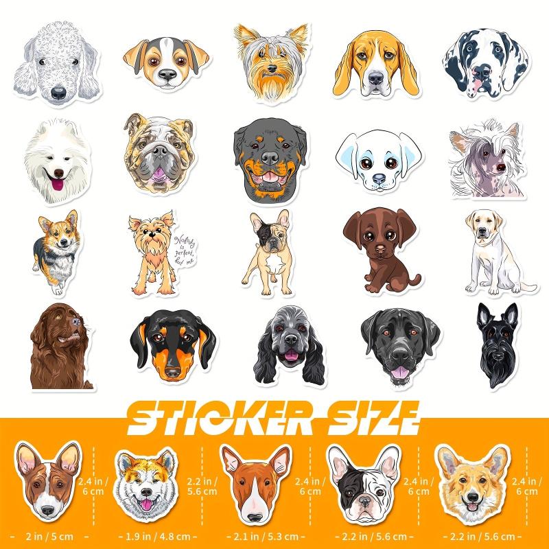 50pcs Cute Dog Waterproof Stickers Decals for Water Bottle Laptop Phone Case