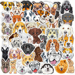 50pcs Cute Dog Waterproof Stickers Decals for Water Bottle Laptop Phone Case