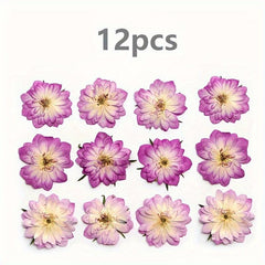 12pcs Pink Roses Dried Flowers Resin Bulk DIY Craft Christmas Decoration