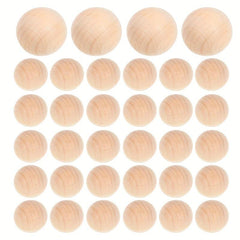 100pcs Lotus Wood Beads Solid Wood Balls DIY Craft Jewelry Supplies