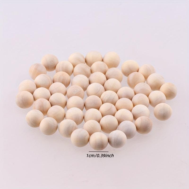 100pcs Lotus Wood Beads Solid Wood Balls DIY Craft Jewelry Supplies