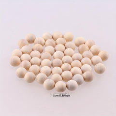 100pcs Lotus Wood Beads Solid Wood Balls DIY Craft Jewelry Supplies
