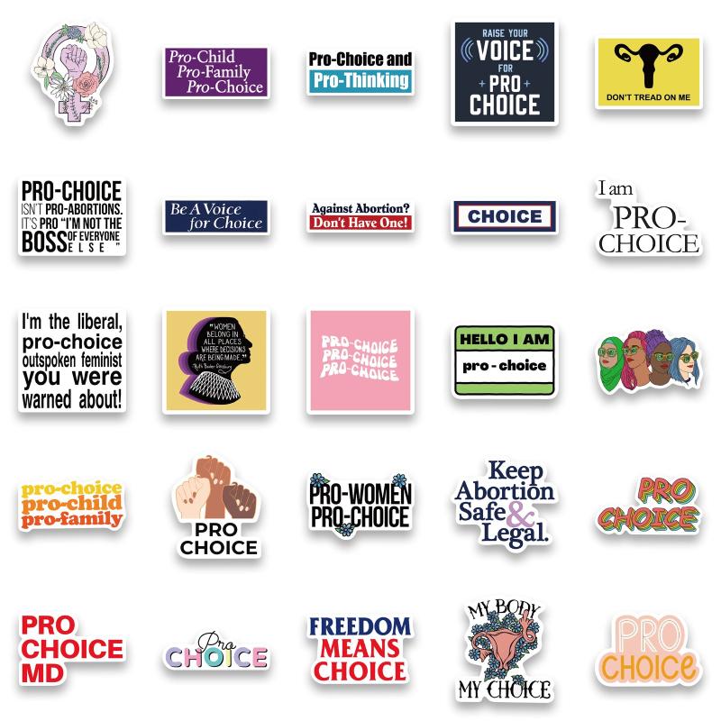 50pcs Feminism Abortionism Stickers Waterproof DIY Decoration For Teens Adult