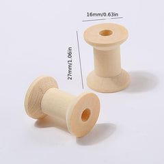 20pcs Wooden Barrel Bobbin Opening for Artistic Crafts DIY Winding Bobbin