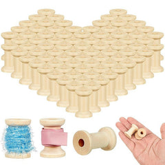 20pcs Wooden Barrel Bobbin Opening for Artistic Crafts DIY Winding Bobbin