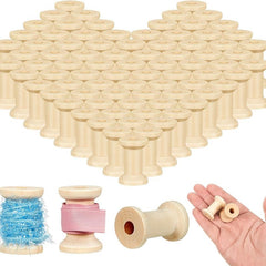 20pcs Wooden Barrel Bobbin Opening for Artistic Crafts DIY Winding Bobbin