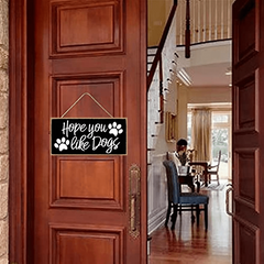 Adorable Hanging Dog Sign for Home Decor