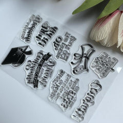 Cartoon Clear Stamps Reusable Stationery for Student Graduation Season