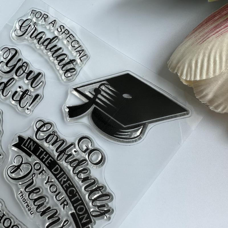 Cartoon Clear Stamps Reusable Stationery for Student Graduation Season