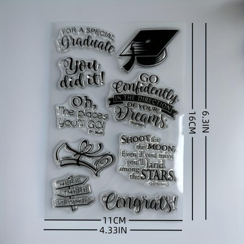 Cartoon Clear Stamps Reusable Stationery for Student Graduation Season