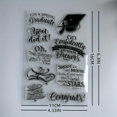 Cartoon Clear Stamps Reusable Stationery for Student Graduation Season