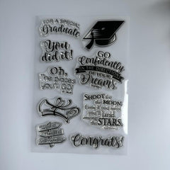 Cartoon Clear Stamps Reusable Stationery for Student Graduation Season