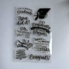 Cartoon Clear Stamps Reusable Stationery for Student Graduation Season