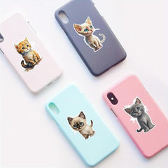 50pcs Big Eyed Cat Stickers for Books Laptops Water Cups Mobile Cases