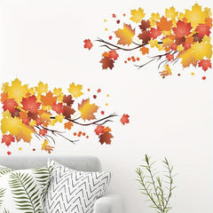 Autumn Maple Leaf Stickers Home Decoration Wall Sticker PVC Self adhesive