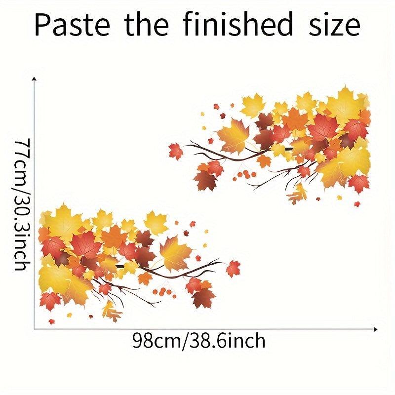 Autumn Maple Leaf Stickers Home Decoration Wall Sticker PVC Self adhesive