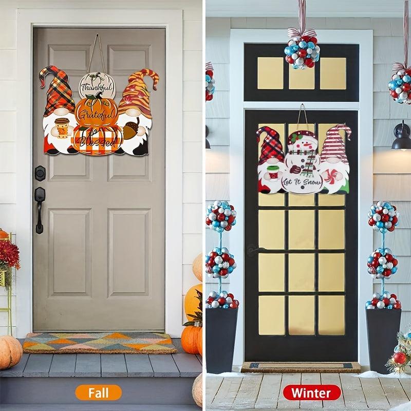 Christmas Thanksgiving Double Sided Printed Door Decoration