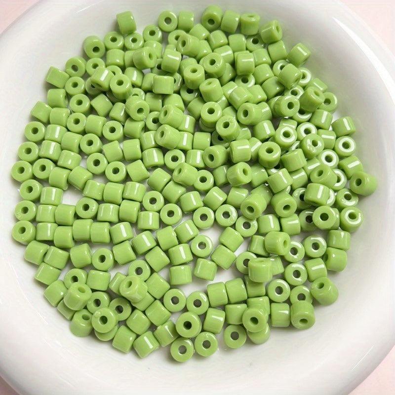50pcs Gradient Bucket Beads 6mm Cylindrical DIY Handcraft Jewelry Accessories