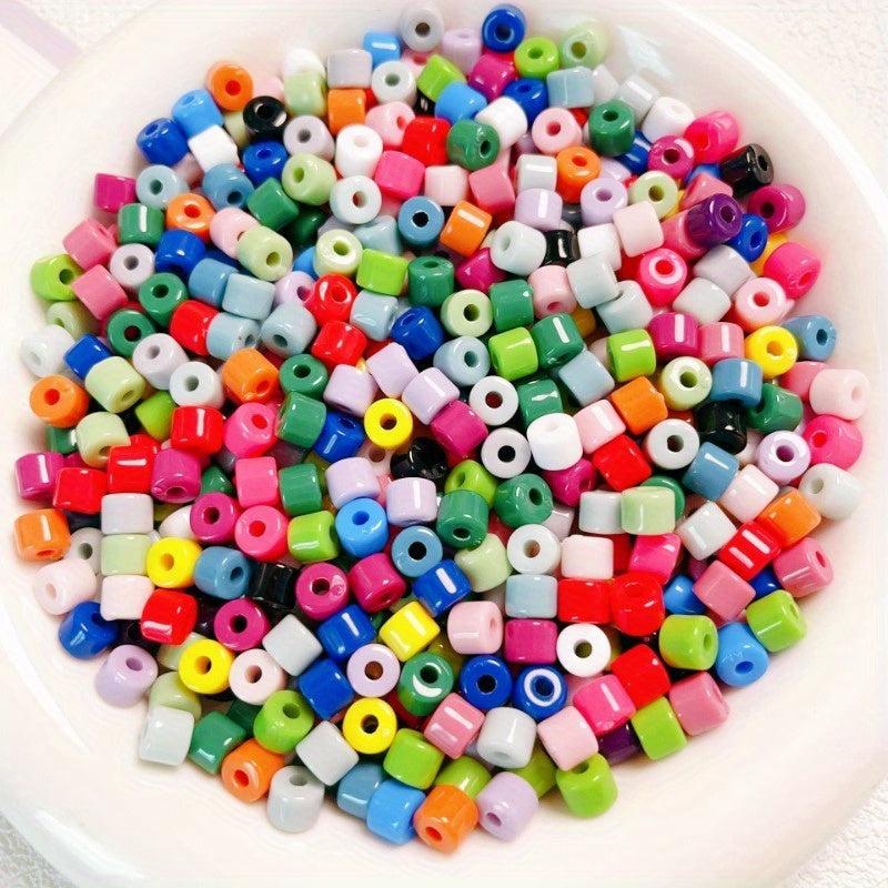 50pcs Gradient Bucket Beads 6mm Cylindrical DIY Handcraft Jewelry Accessories