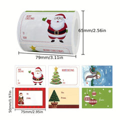 250pcs Large Santa Claus Snowman Party Celebration Gift Label Stickers