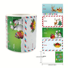 250pcs Large Santa Claus Snowman Party Celebration Gift Label Stickers