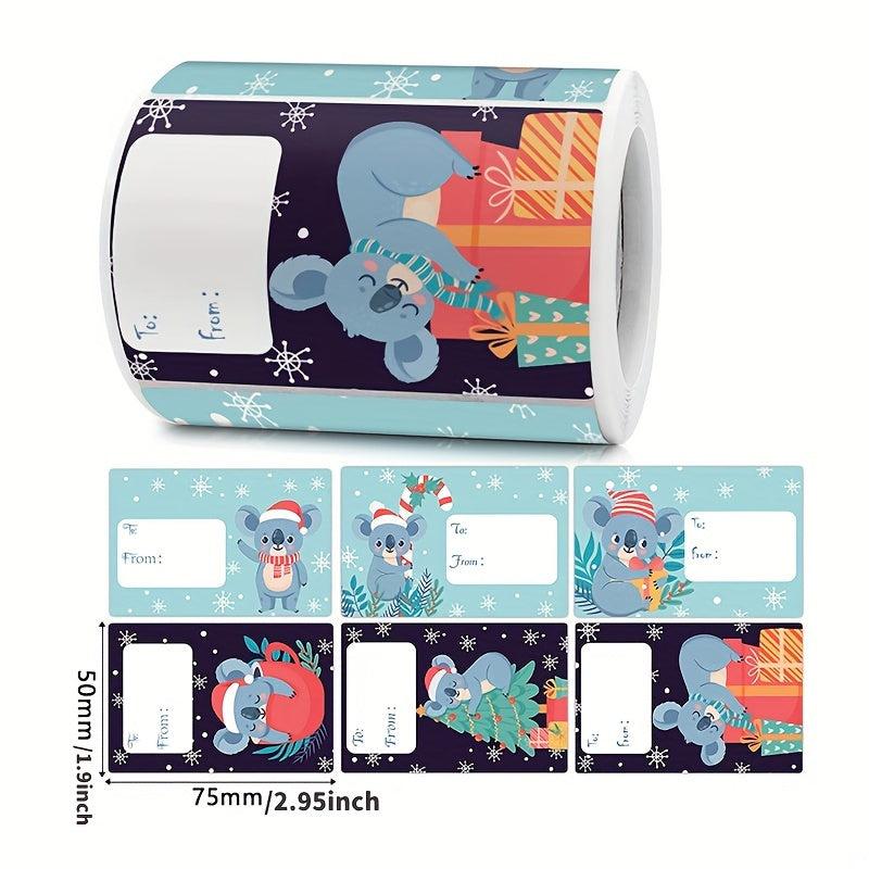 250pcs Large Santa Claus Snowman Party Celebration Gift Label Stickers