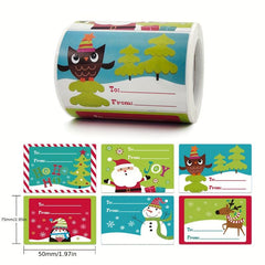 250pcs Large Santa Claus Snowman Party Celebration Gift Label Stickers
