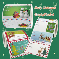 250pcs Large Santa Claus Snowman Party Celebration Gift Label Stickers