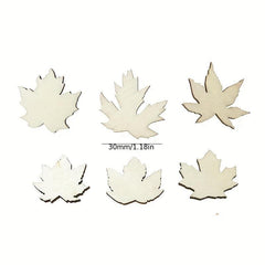 50pcs Maple Leaf Hollowed Out Wood Chips DIY Decoration