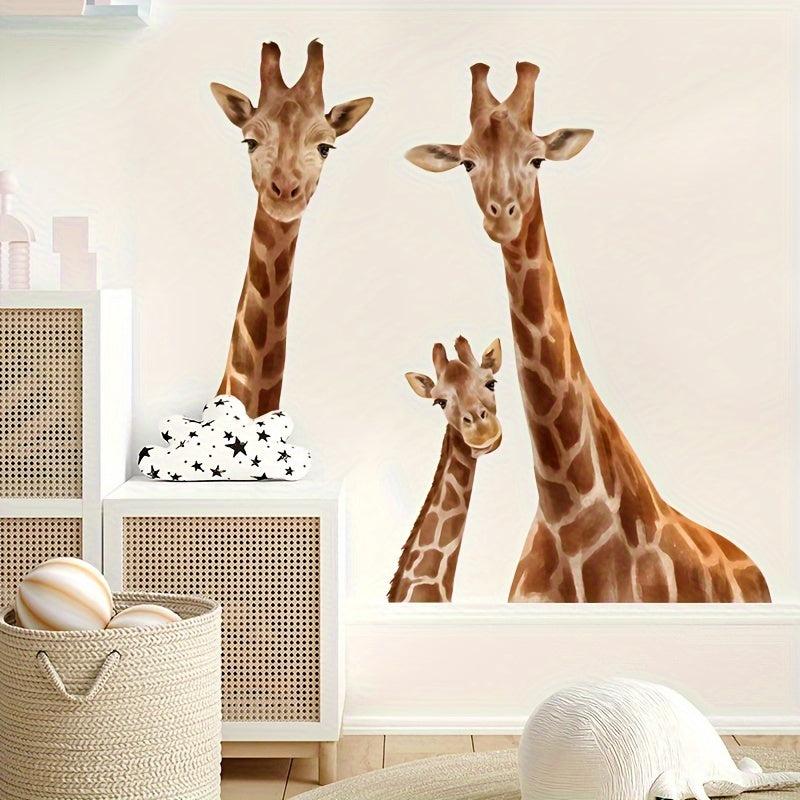 Cartoon Giraffe Family Wall Sticker Bedroom Living Room Decorative Wall Sticker