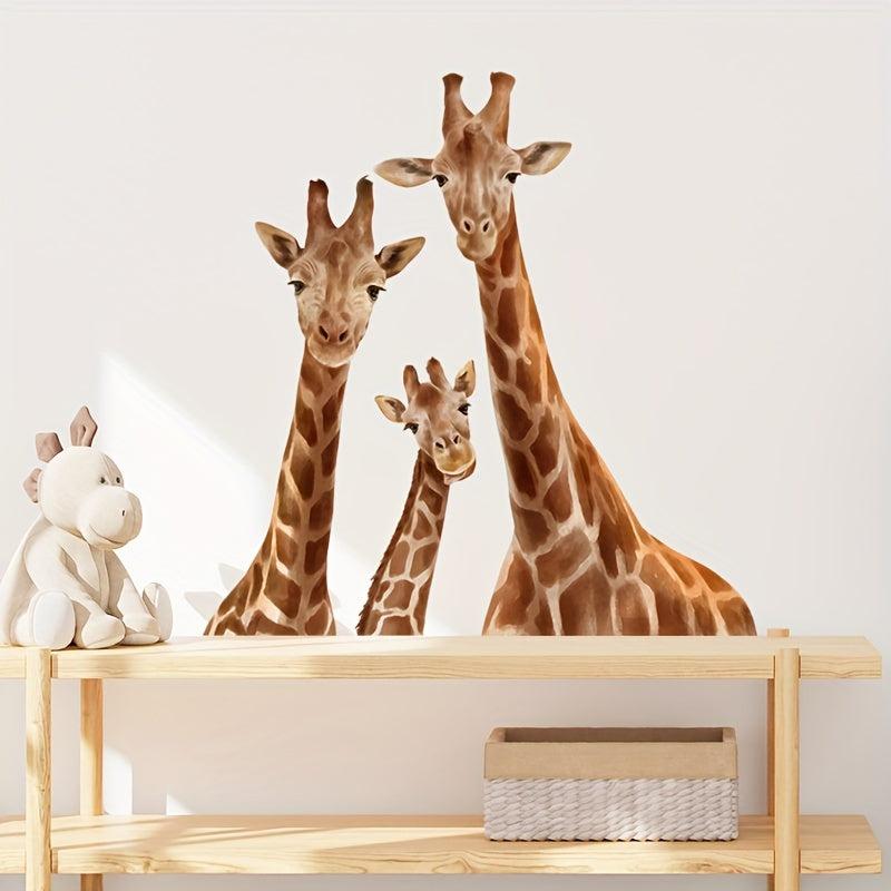 Cartoon Giraffe Family Wall Sticker Bedroom Living Room Decorative Wall Sticker