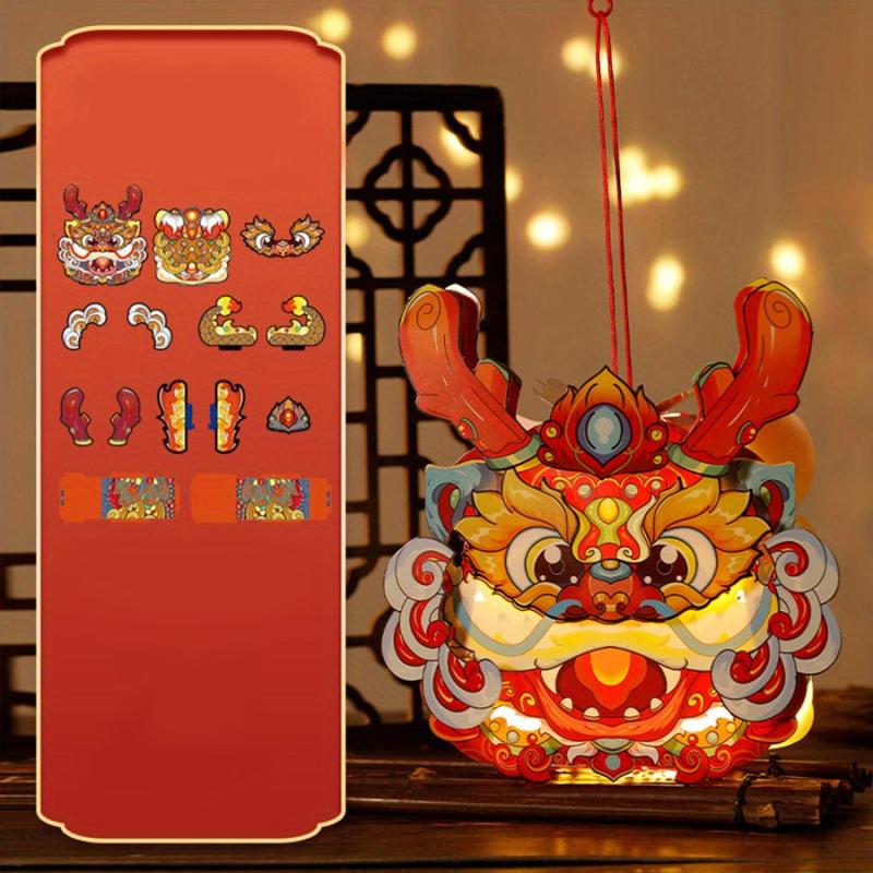 DIY Cartoon Dragon Lantern Kit - Year of the Dragon Hollow Projection Lantern