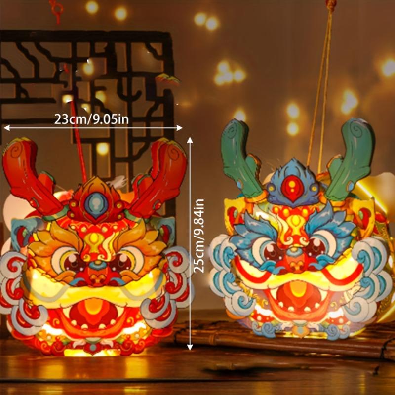 DIY Cartoon Dragon Lantern Kit - Year of the Dragon Hollow Projection Lantern