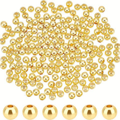 400pcs 4mm Golden Plated Brass Spacer Beads for Jewelry Making