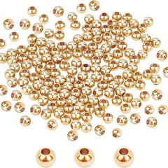 400pcs 4mm Golden Plated Brass Spacer Beads for Jewelry Making