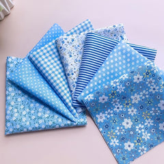 7pcs Floral Cotton Quilted Patches Fabric DIY Crafts