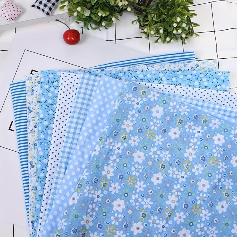 7pcs Floral Cotton Quilted Patches Fabric DIY Crafts