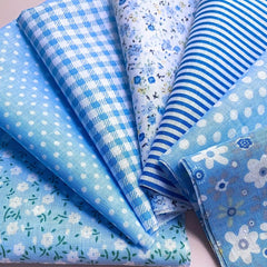 7pcs Floral Cotton Quilted Patches Fabric DIY Crafts