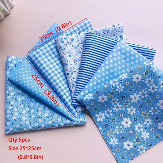7pcs Floral Cotton Quilted Patches Fabric DIY Crafts